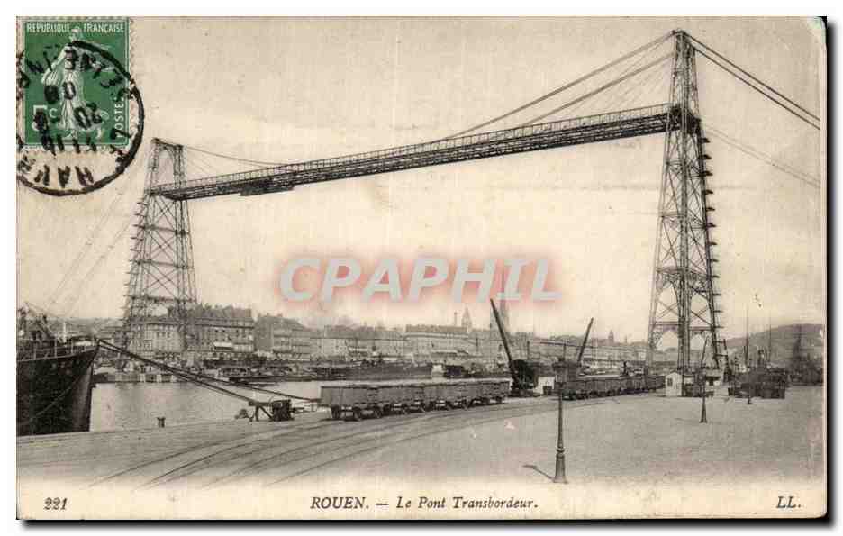 CPA Rouen Le pont transbordeur