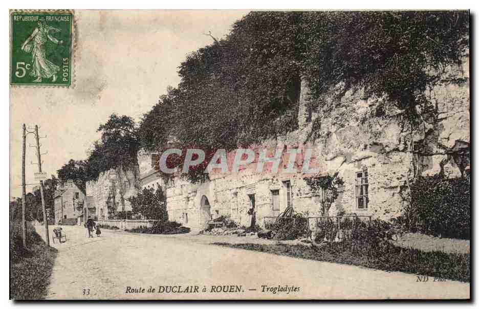 Rouen - Route de Duclair a Rouen Troglodytes - CPA - 