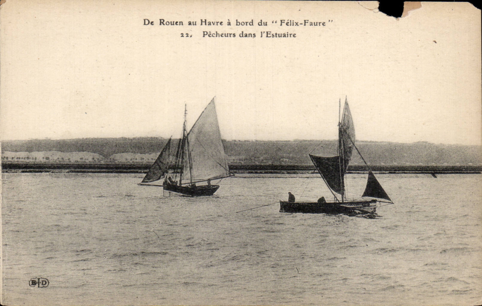 Rouen - Au Havre a bord du Felix Faure - Pecheurs dans l Estuaire - CPA 