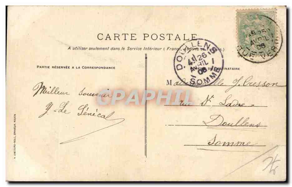 Rouen - Souvenir - CPA  — Verso