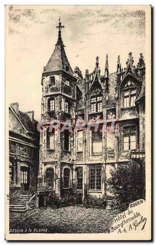 Rouen - Dessin a la Plume - Hotel Bourgtheroulde - CPA 