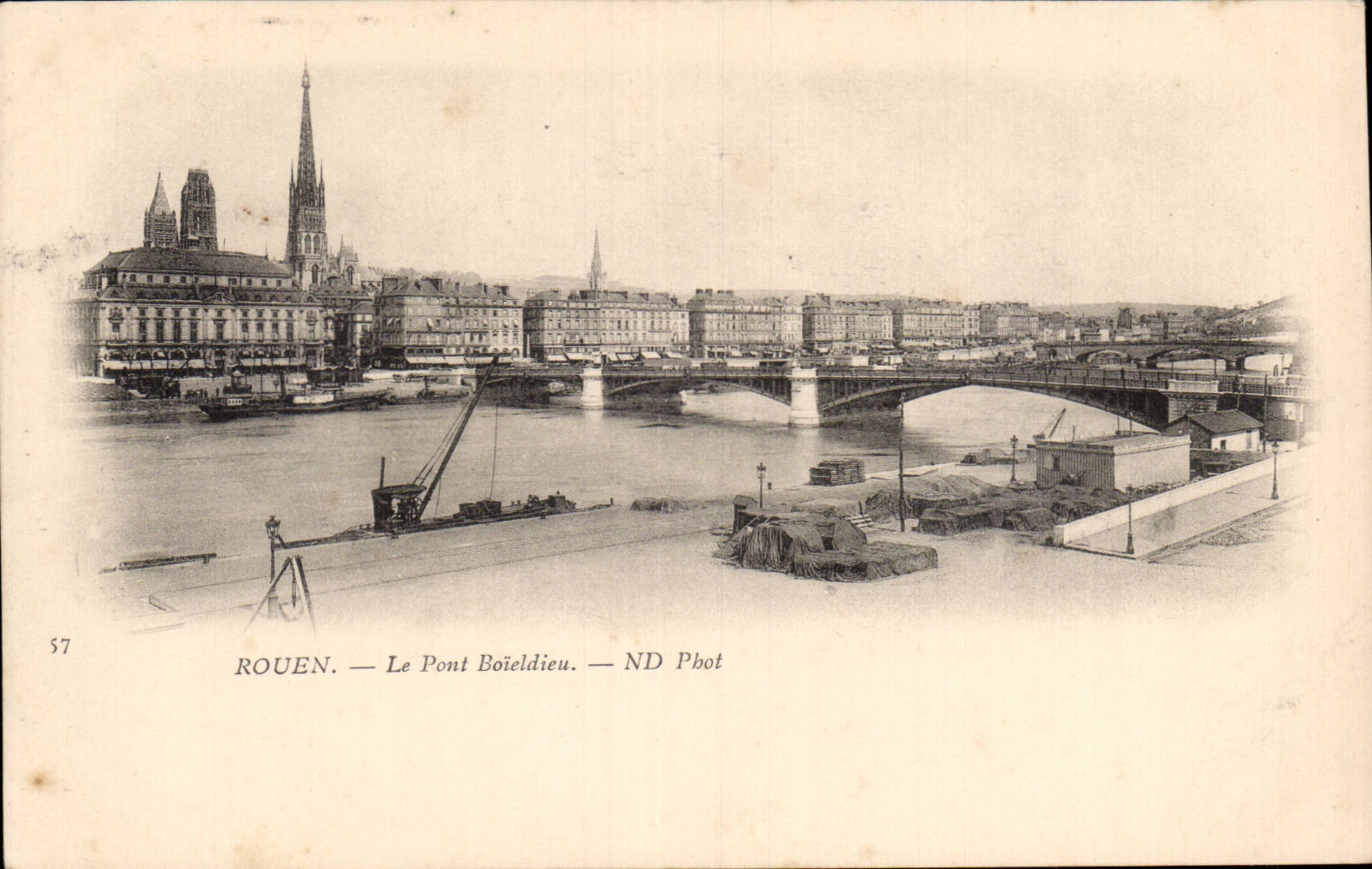 Rouen - Le Pont Boieldieu - CPA 