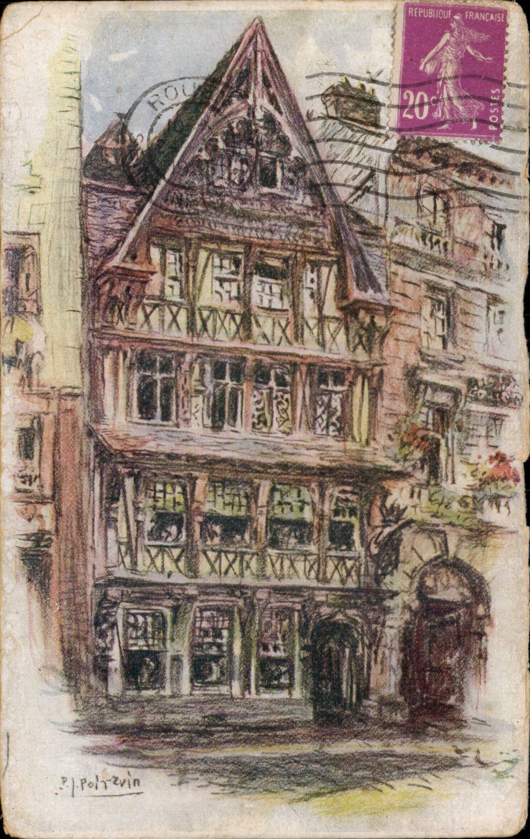 Rouen - La Vieille Maison - Dessin a la Plume - CPA 