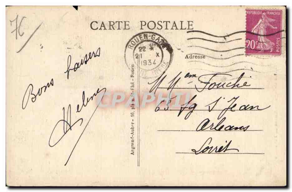 Rouen - Rue Saint Romain - CPA  — Verso