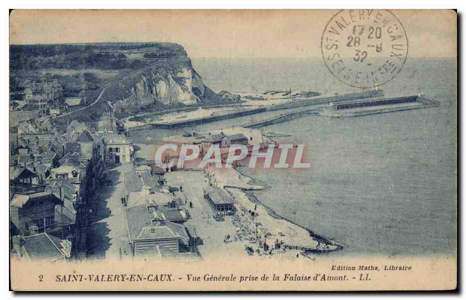 Saint Valery en Caux - Vue Generale prise de la Falaise d Amont - CPA 