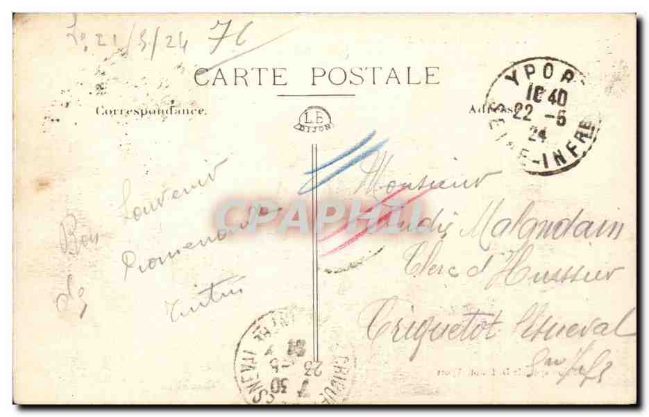 Yport - Falaise d Amont - CPA  — Rückseite