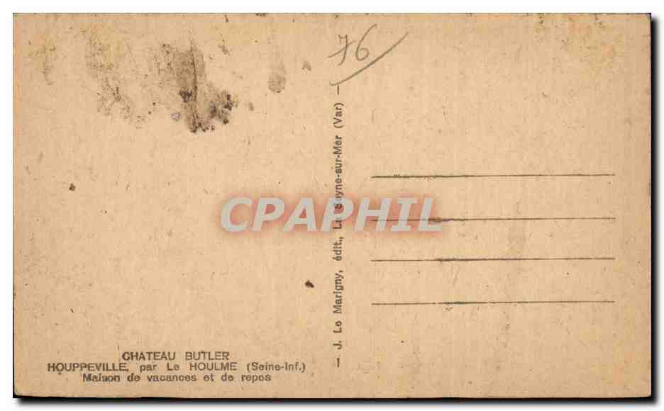 Houppeville - par le Houlme - Chateau Butler - Maison de Vacances - CPA  — Rückseite