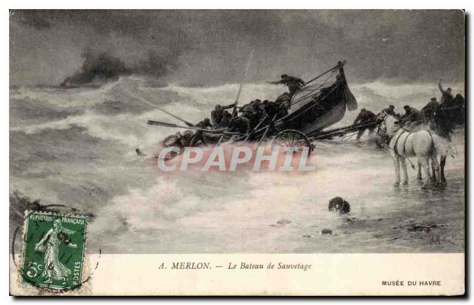 A Merlon - Le Bateau de Sauvetage - CPA 