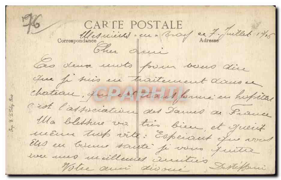 Chateau de Mesnieres - L Entree du Chateau - CPA  — Rückseite