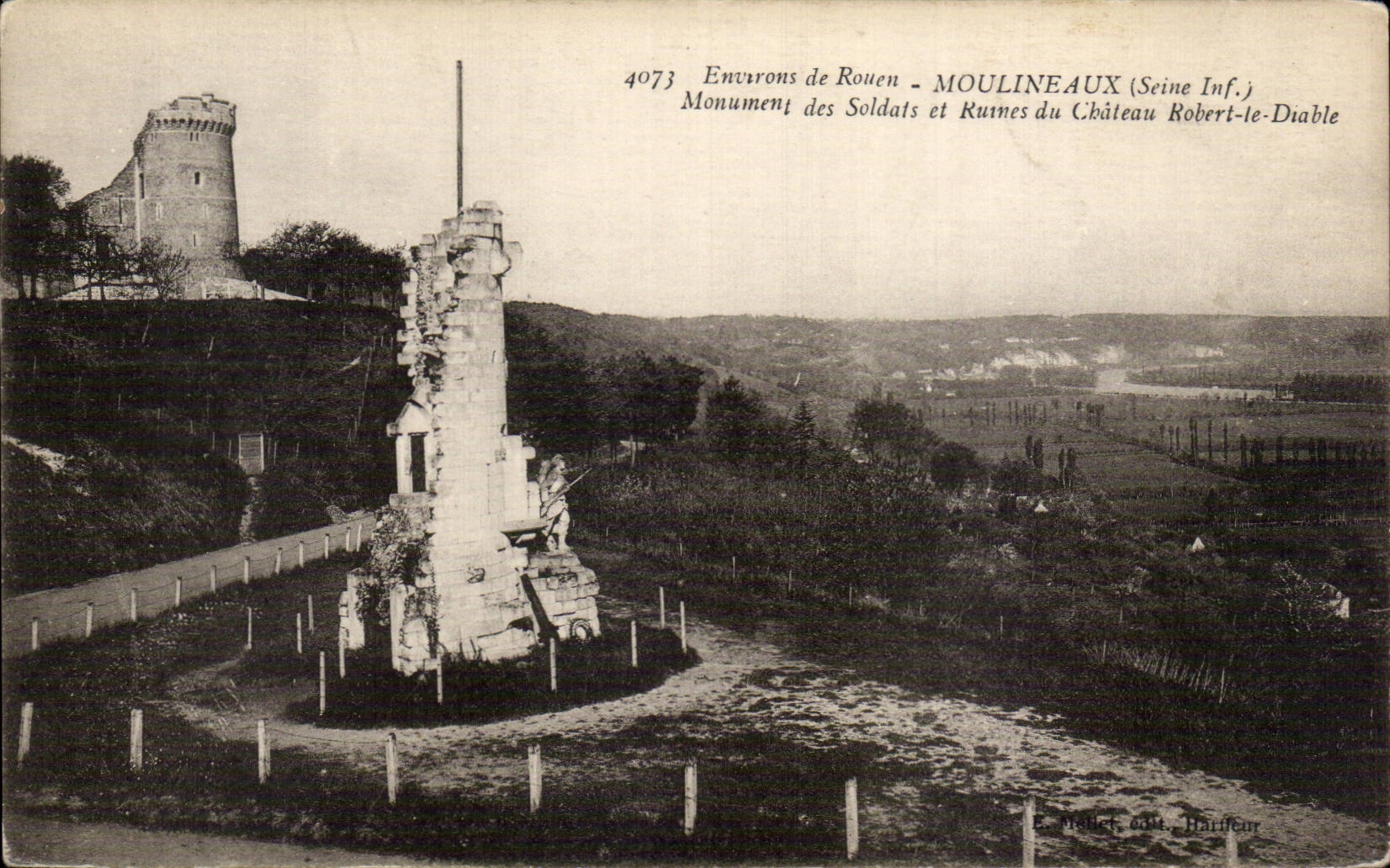 Moulineaux - Environs de Rouen - Monument des Soldats - Chateau Robert le Diable - CPA 