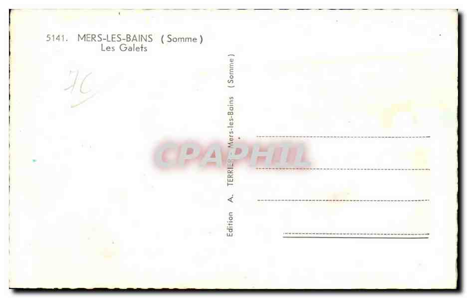 Mers les Bains - Les Galets - CPA  — Verso