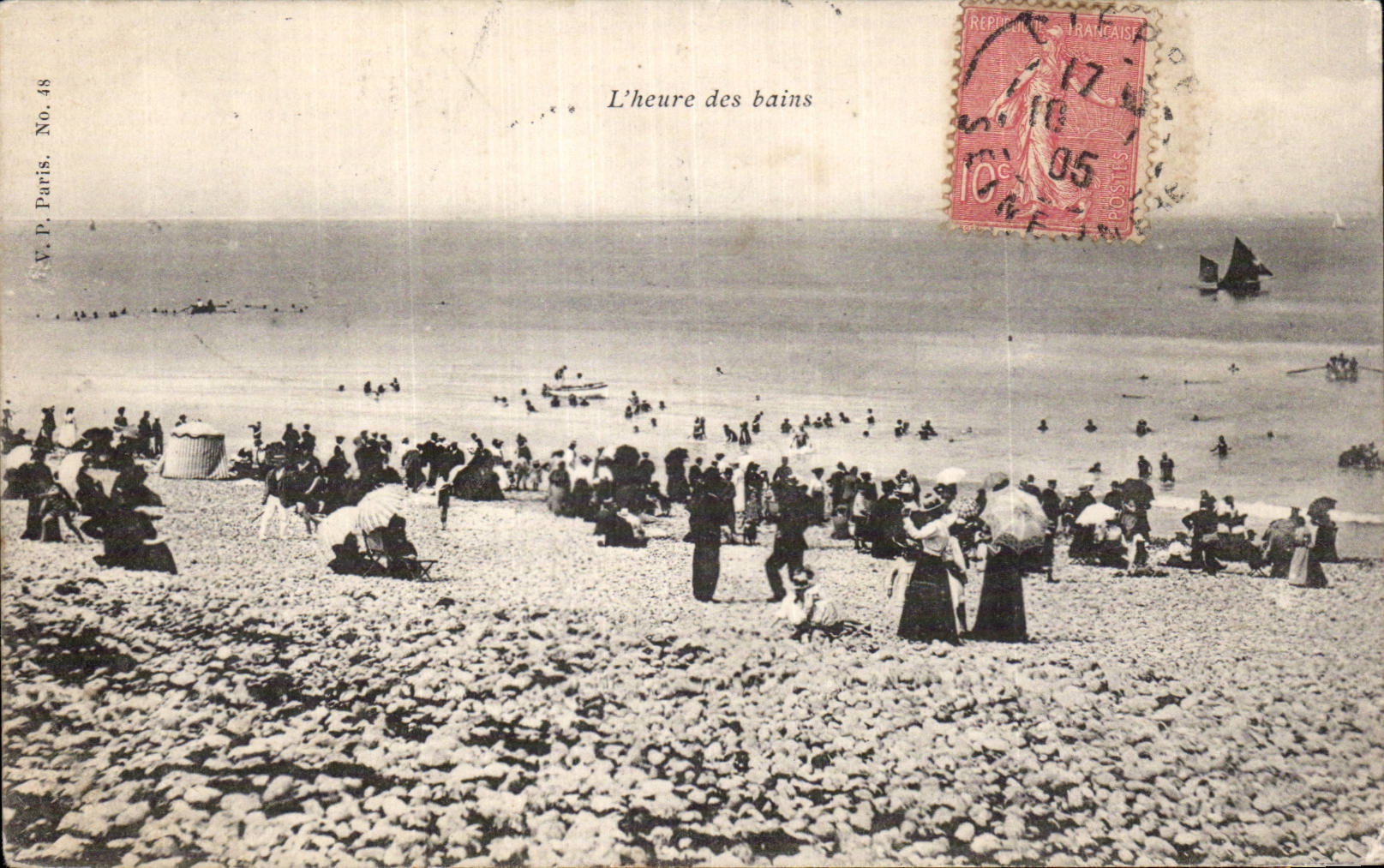 L Heure des bains - CPA 