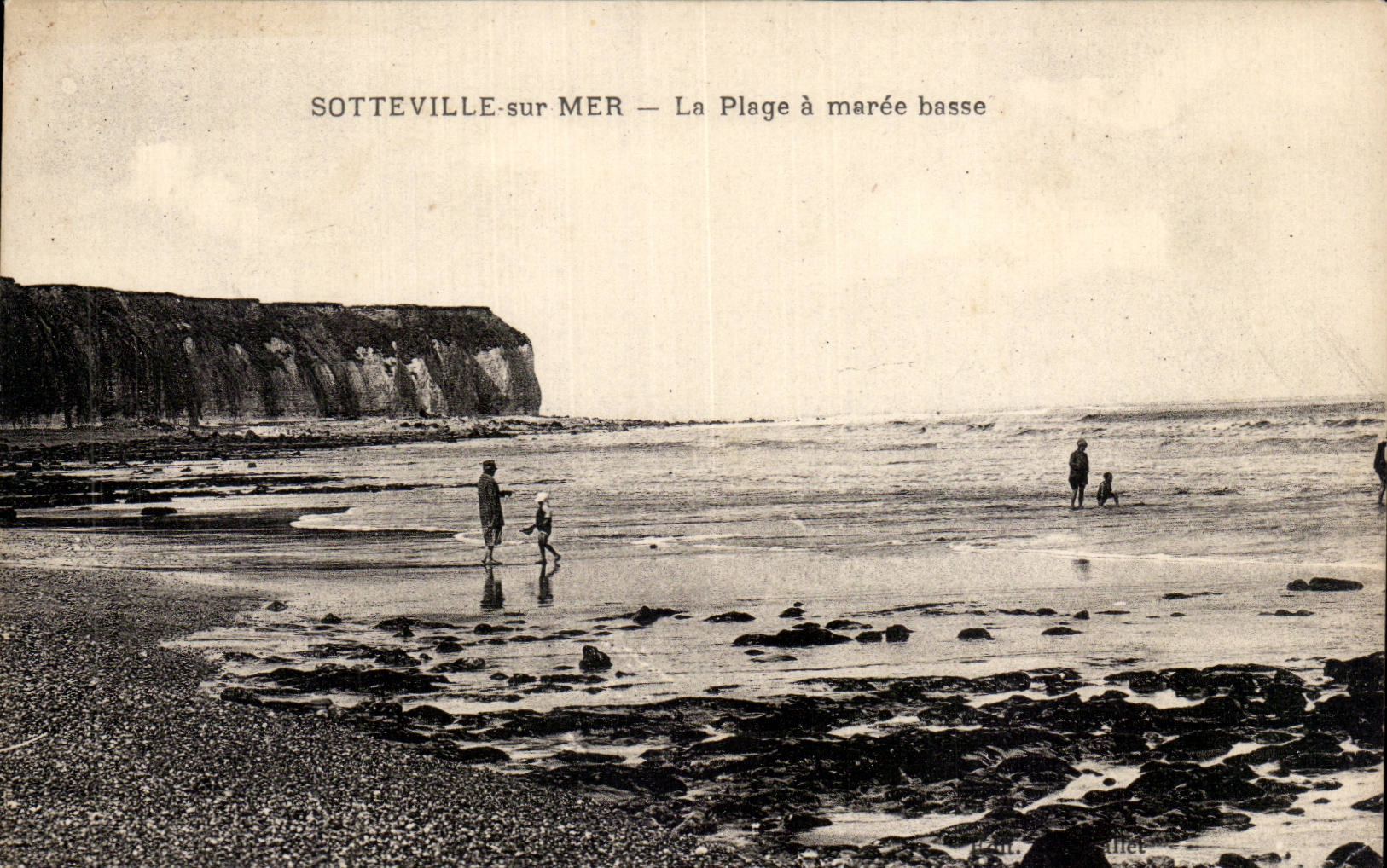 Sotteville sur Mer - La Plage a maree basse - CPA 