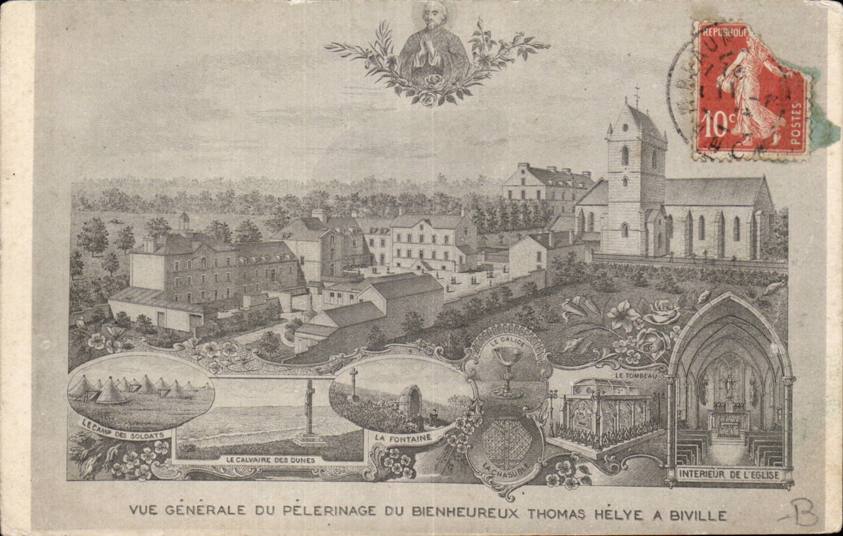 Vue Generale du Pelerinage du Bienheureux Thomas Helye a Biville - CPA 