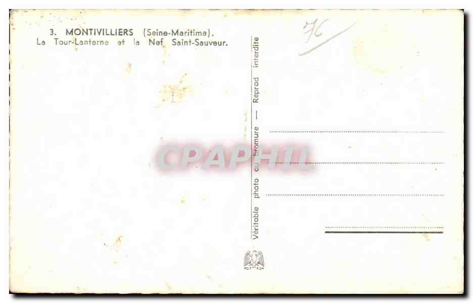 Montivilliers - La Tour Lanterne - CPA  — Rückseite