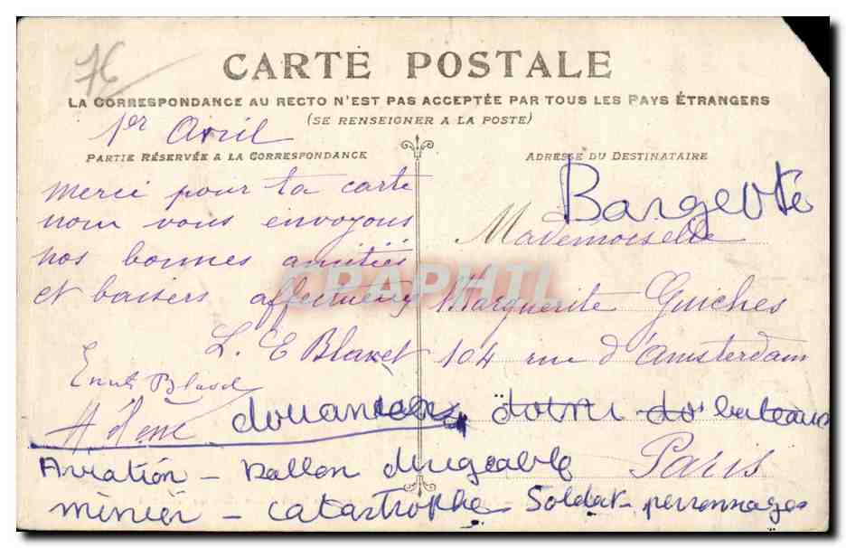 Freneuse — L'Église vue au fond d'une allée du Château — G.B. 131 — Reverso