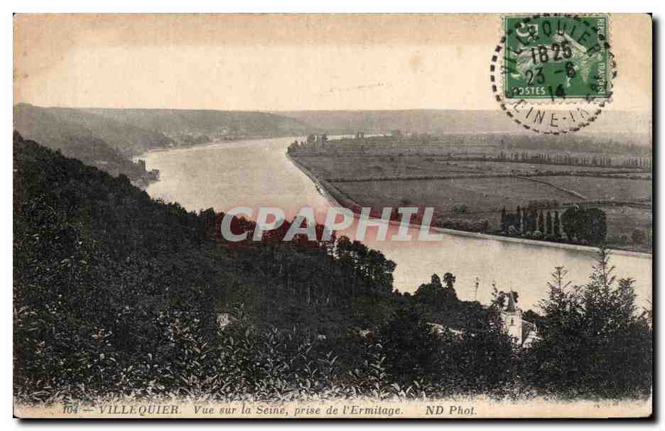 Villequier - Vue sur la Seine - pris de l Ermitage - CPA 