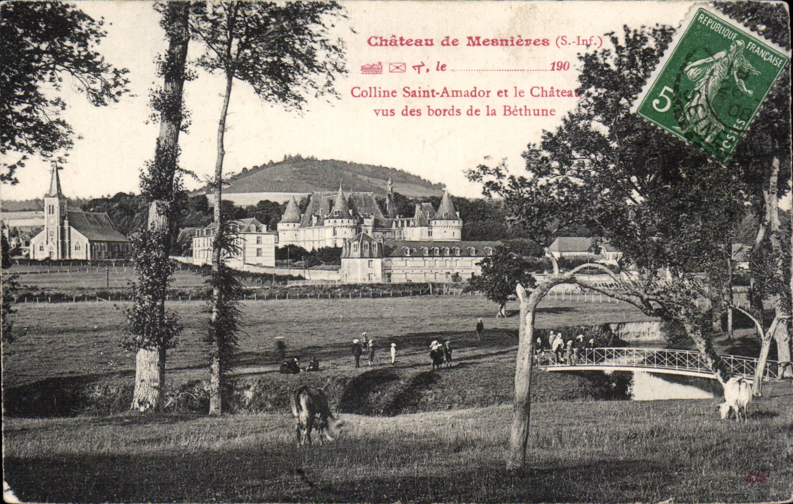Chateau de Mesnieres - Colline Saint Amador et le Chateau Vaches - CPA 