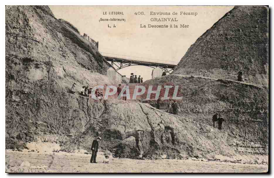 Le Littoral - Environs de Fecamp - Grainval La descente a la mer - CPA 
