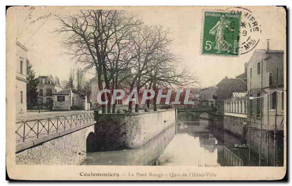 Coulommiers - Le Pont Rouge - Quai de l Hotel de Ville - CPA 