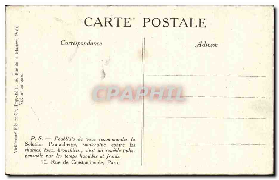 CPA Militaria Soldat Collection de la Solution Pautauberge Musee des Invalides Obus de 420 tombe dans la region Verdun — Rückseite