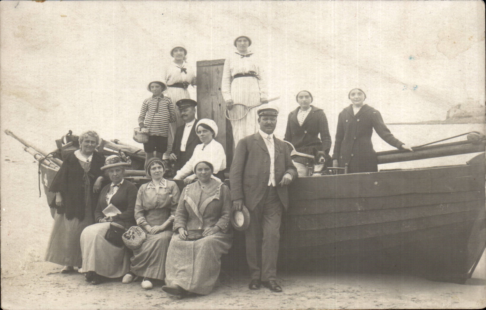 CARTE PHOTO Tous a la plage Costume Folklore 