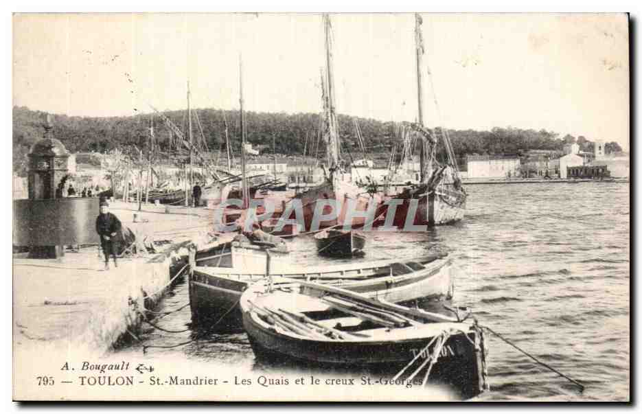 CPA Toulon St Mandrier Les quais et le creux St Georges