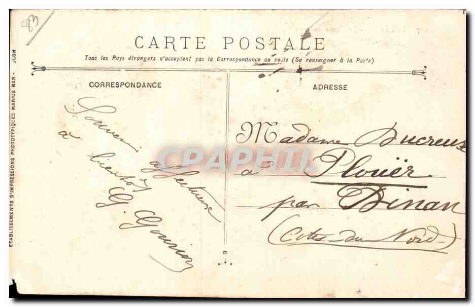 CPA Toulon Le carre du port — Rückseite