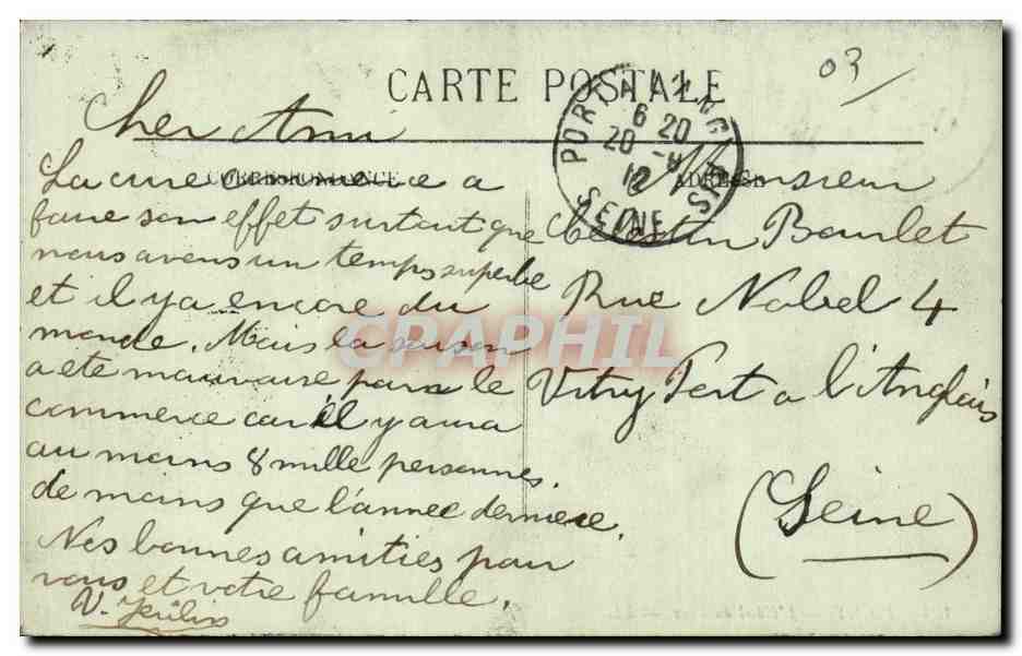 CPA Vichy L hotel du parc — Rückseite