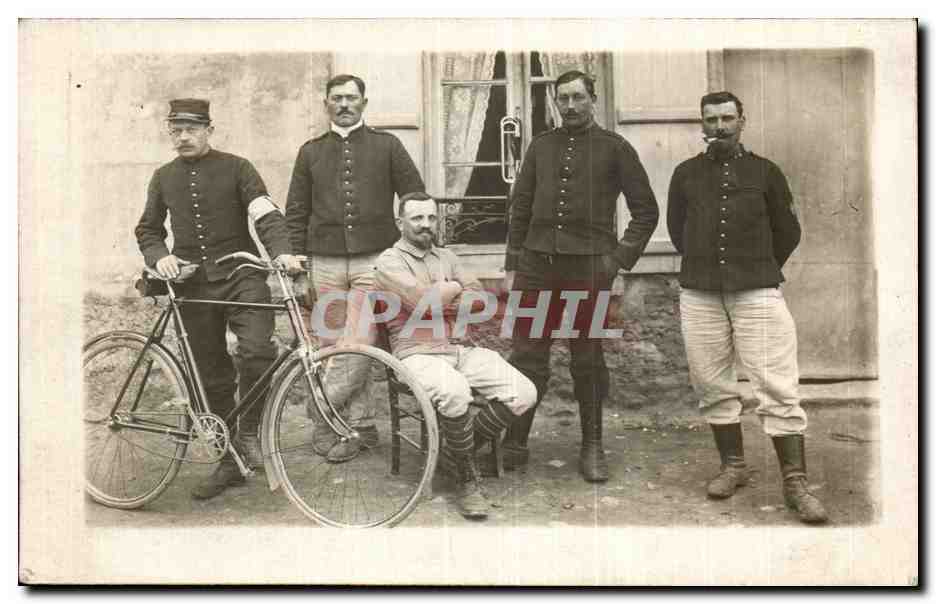 CARTE PHOTO Militaria Soldats Velo 