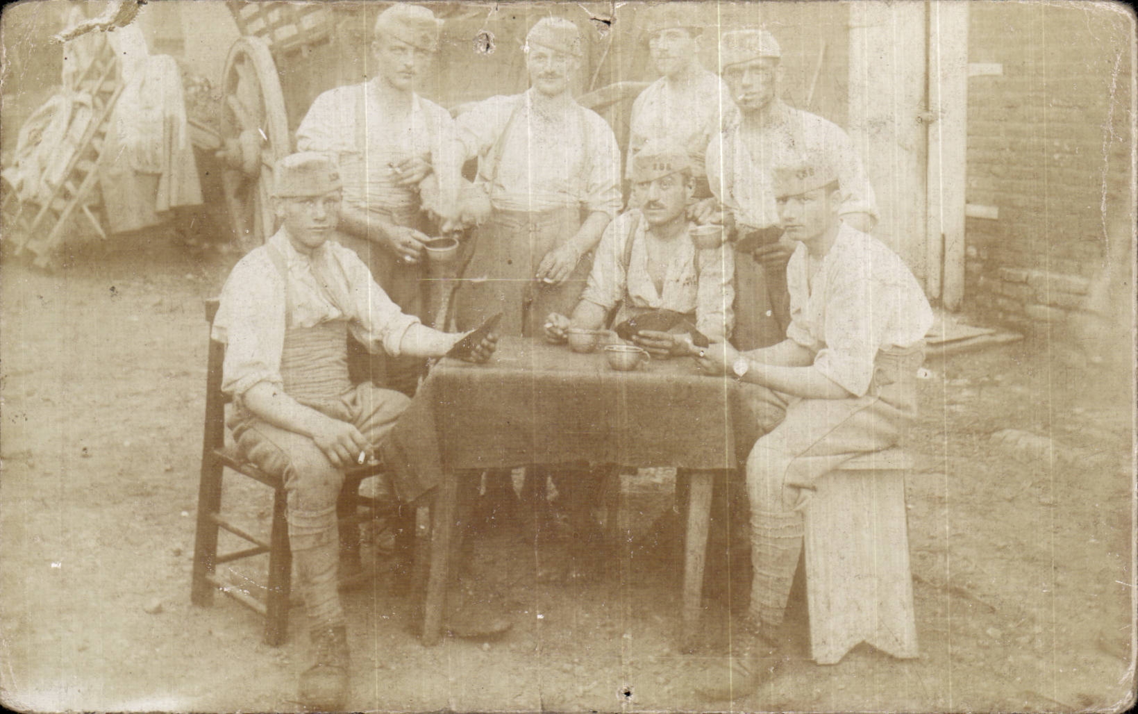 Group of workers — outdoor scene — anonymous photographer