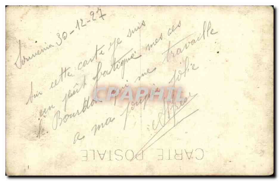 CARTE PHOTO Soldat militaria — Verso