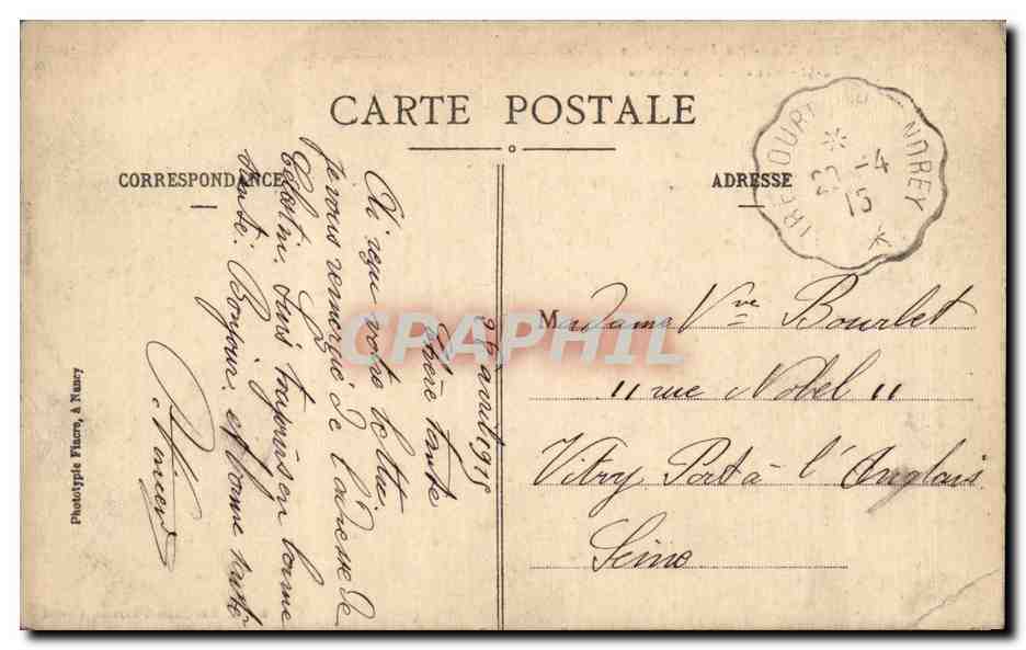 Vittel - Le Casino - CPA  — Rückseite