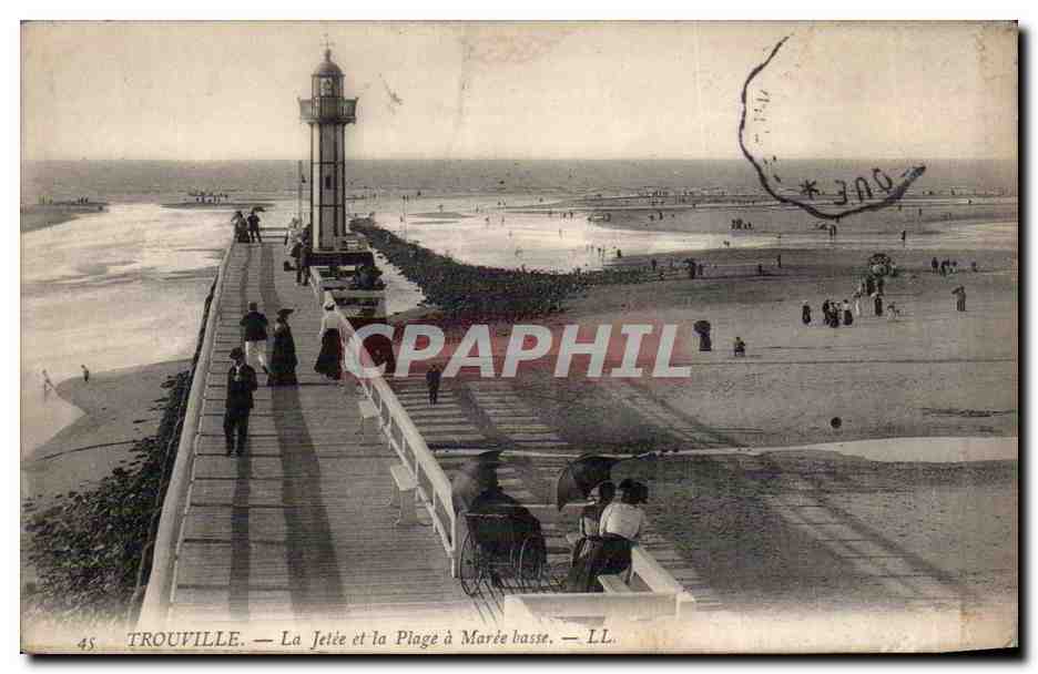 Trouville - La Jetee et la Plage - CPA 