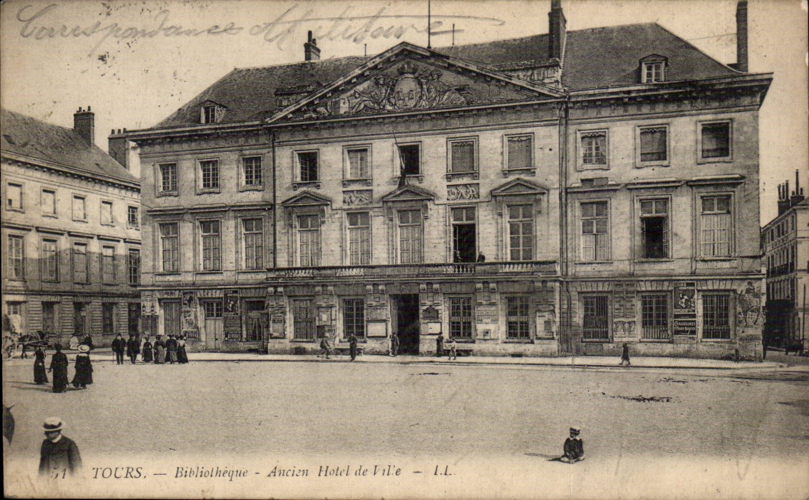 Tours - Bibliotheque Library - Ancien Hotel de Ville - CPA 