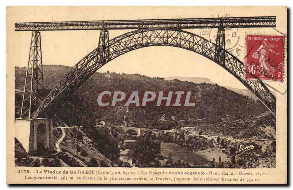 La Viaduc de Garabit - La Grande Arche Centrale - CPA 