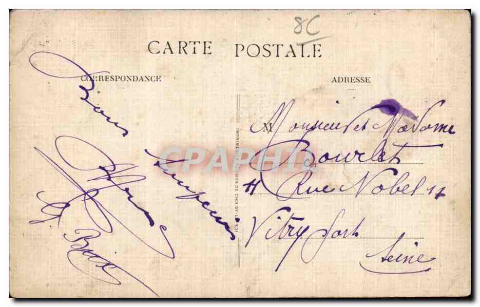Poitiers — Boulevard Solferino et Monument des Coloniaux — Édition de l'Hôtel Frelonnet — Verso