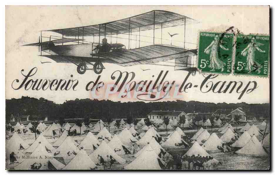 Mailly le Camp - Souvenir - avion - airplane - CPA 