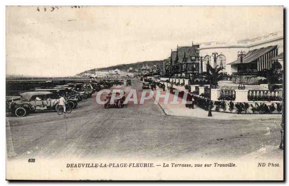 Deauville-la-Plage-Fleurie — The Terrace, View of Trouville — ND Phot.
