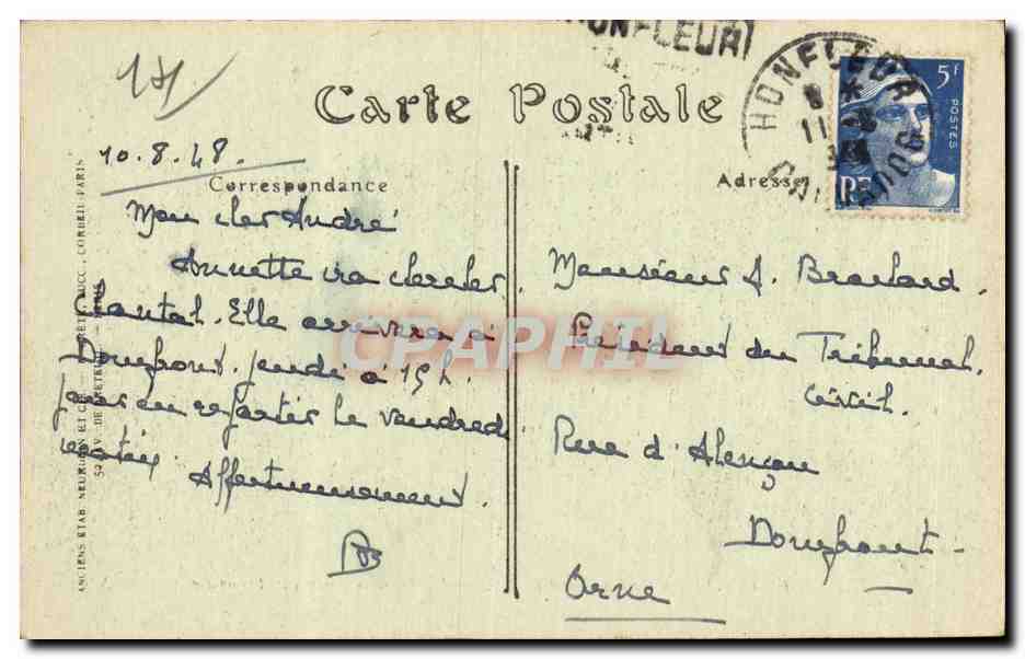 Deauville-la-Plage-Fleurie — The Terrace, View of Trouville — ND Phot. — Back
