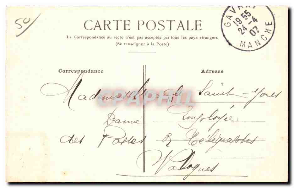 La Haye-Pesnel — Ruines de l'Abbaye de La Lucerne — éditeur inconnu, n° 10 — Verso