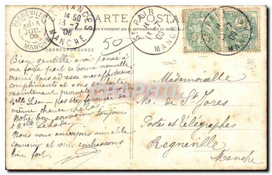 St-PAIR - Plage et Casino — Coton, phot. Granville — Achterkant