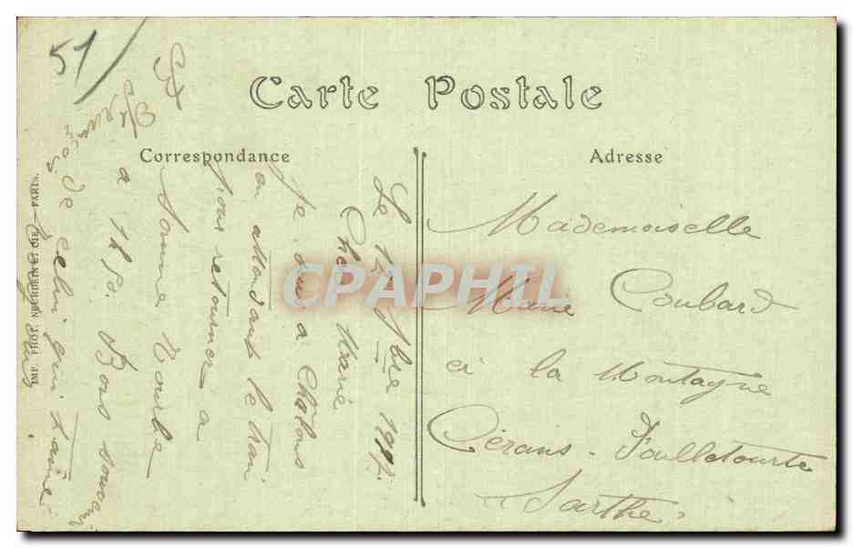 Chalons sur Marne - La Place et l Hotel de Ville - CPA  — Verso