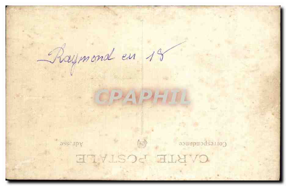 CARTE PHOTO Soldat decore Militaria  — Rückseite