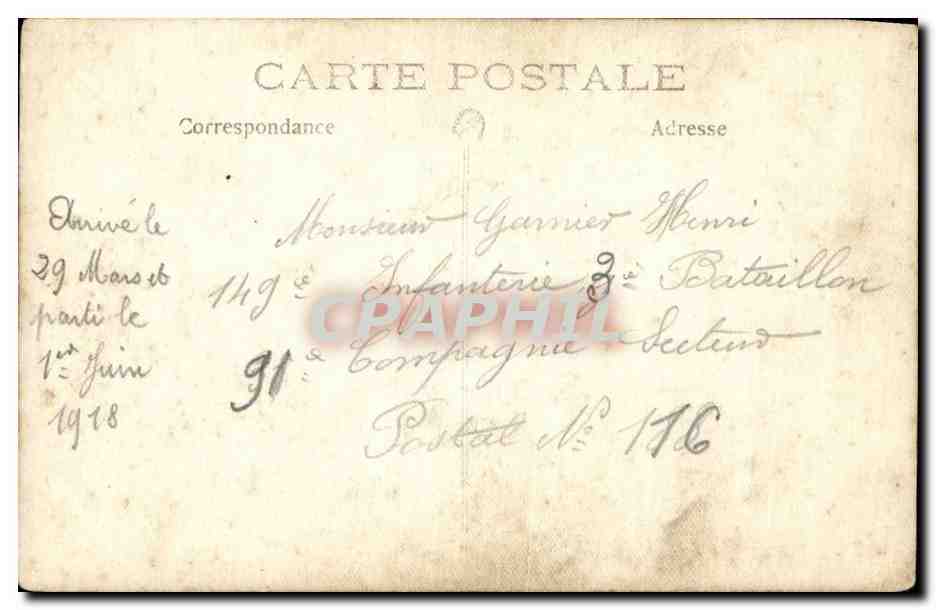 CARTE PHOTO Militaria Soldat — Rückseite