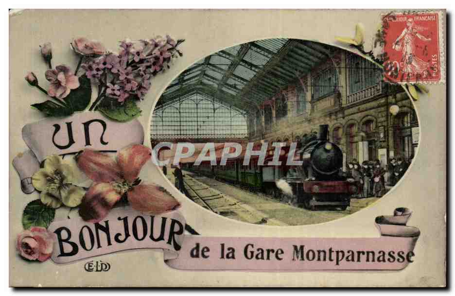 Estación Montparnasse — vista de la estación con tren — EID