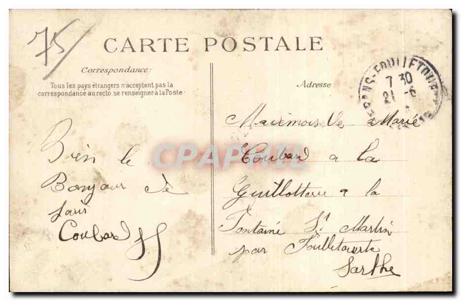 Estación Montparnasse — vista de la estación con tren — EID — Reverso
