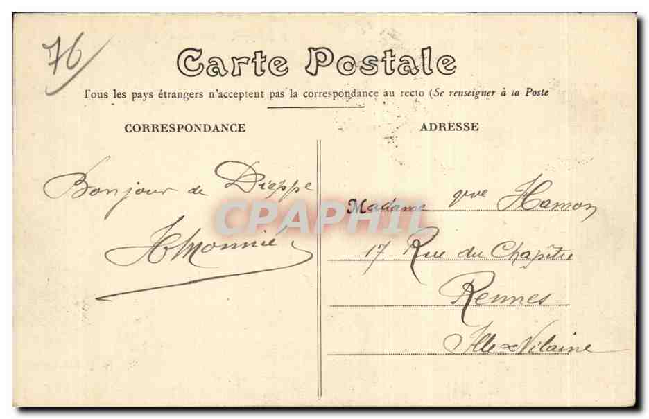 Dieppe - Le Casino - CPA  — Rückseite