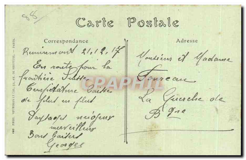 Remiremont - Vue de la Madeleine prise de Hurle Brise - CPA  — Rückseite