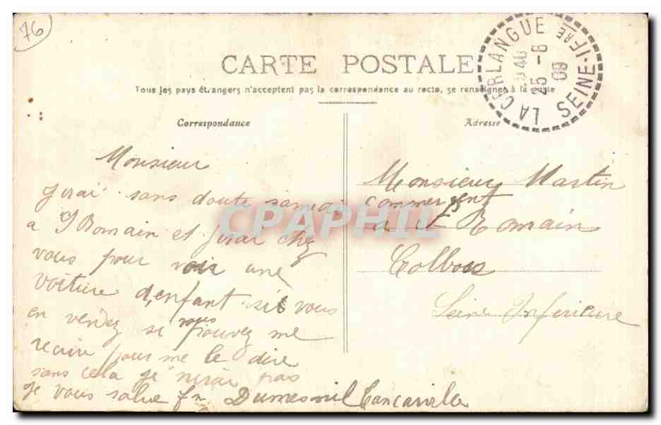 Tancarville (S.-I.) — Vue prise dans la cour du Château — E. Mellet, Harfleur — Rückseite